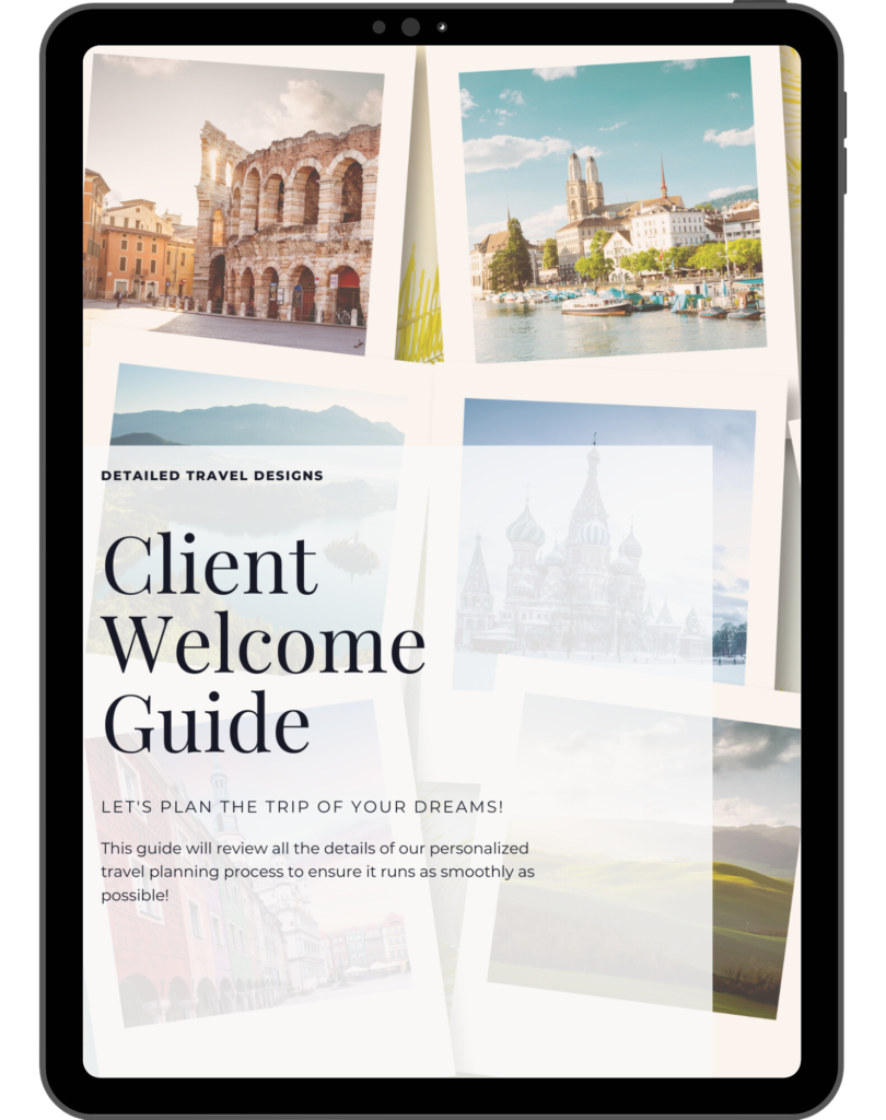 travel advisor client welcome guide pricing process policies